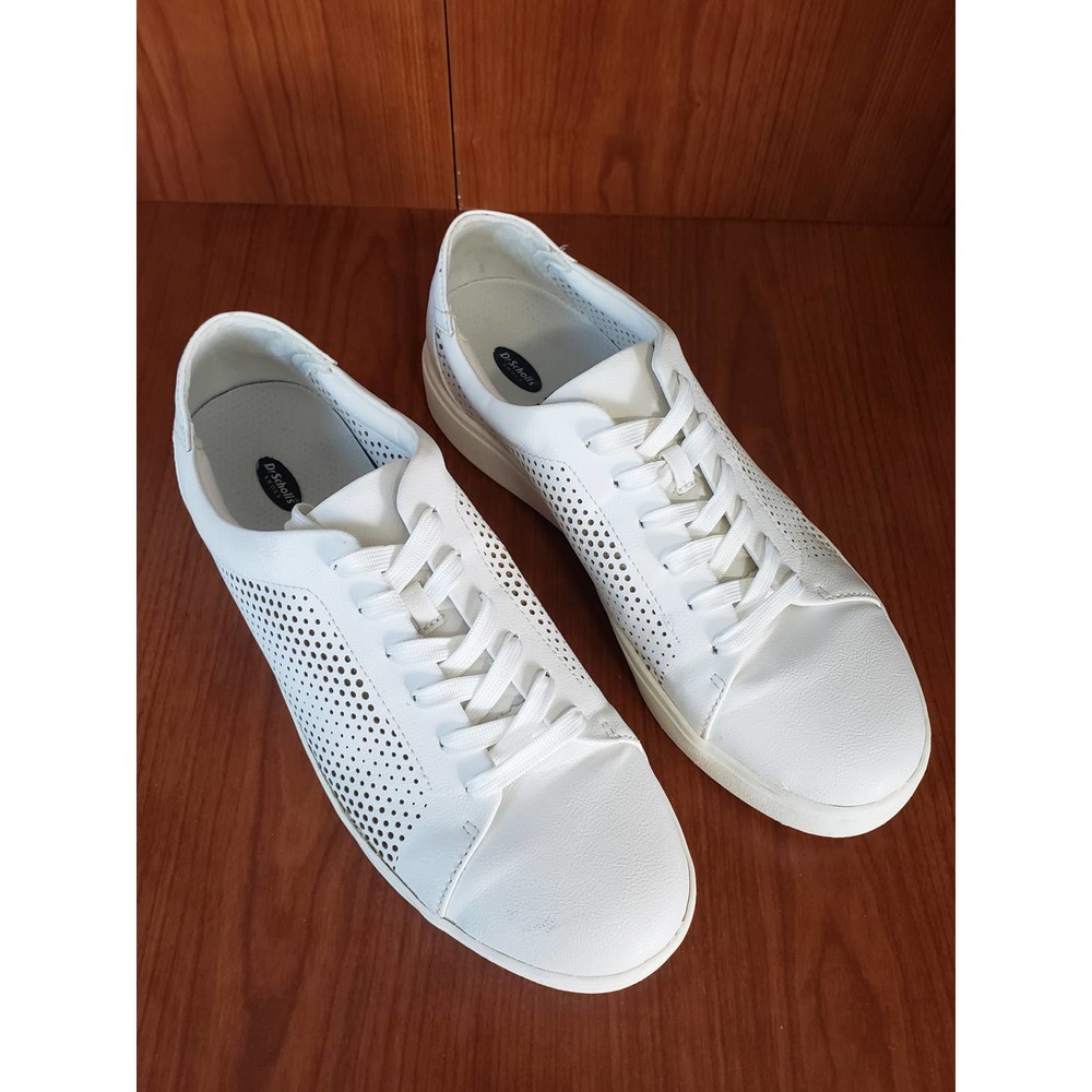 Dr. Scholl's Kinney Women's Lace up Sneaker White Chop Out Perforated 10 M